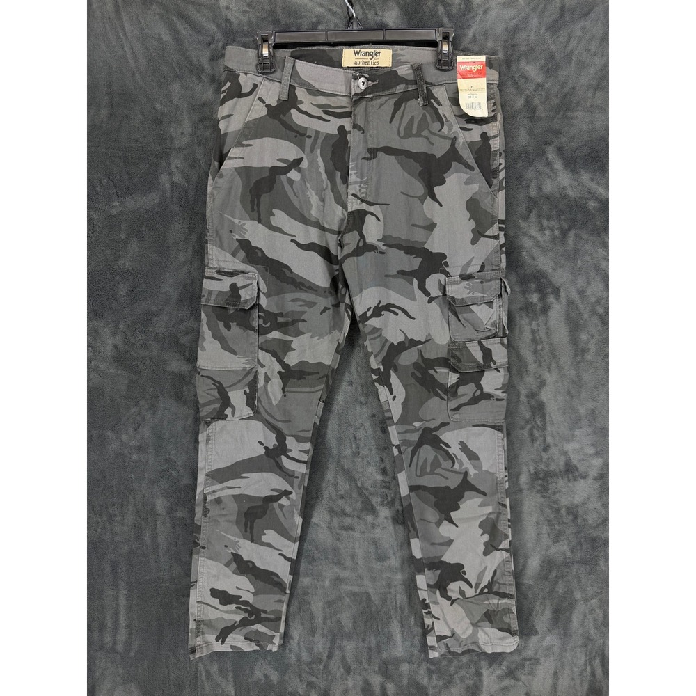 Wrangler Authentics Mens Camo Cargo Pants 33x32‎ Utility Pockets Casual Workwear